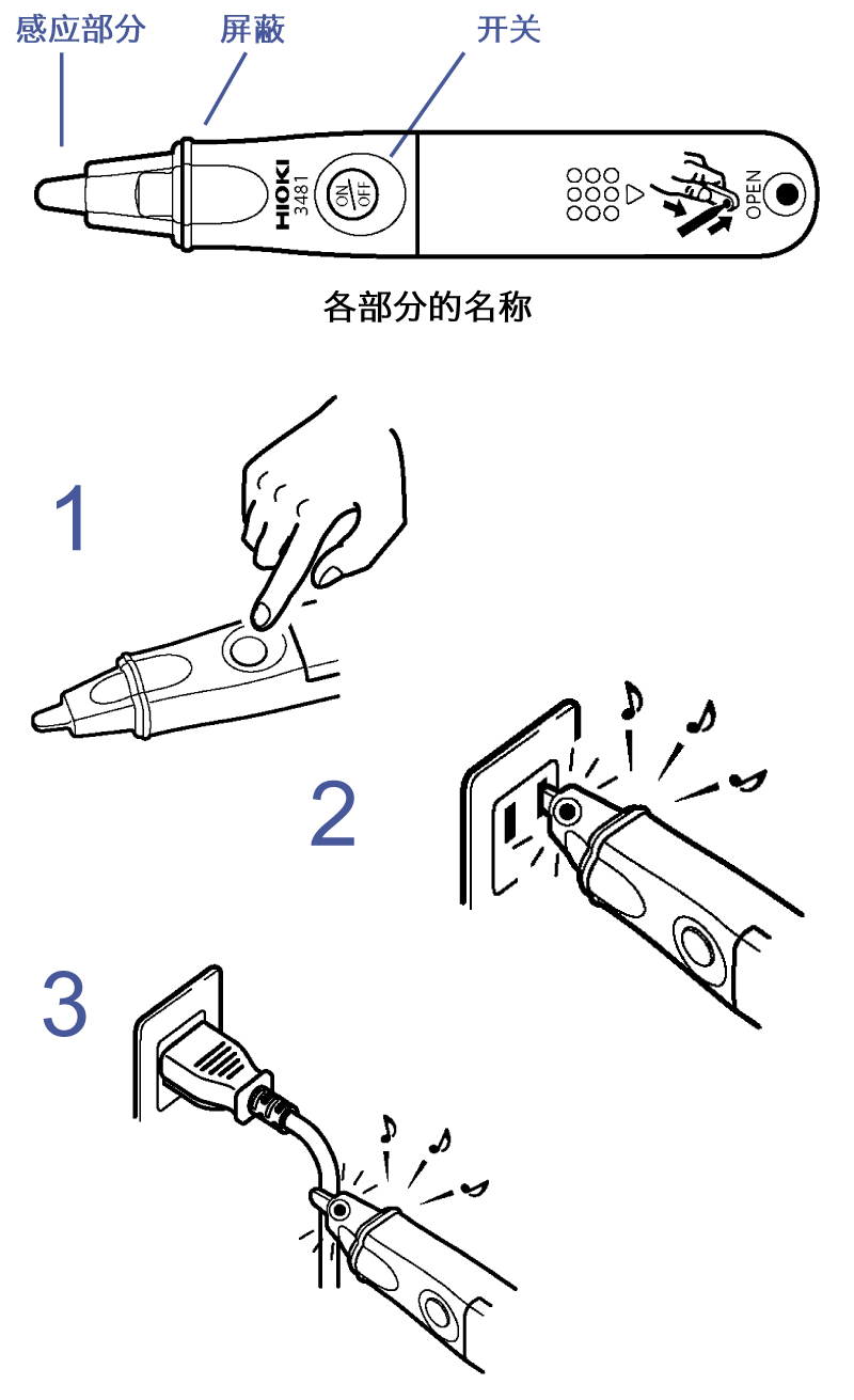   日本日置HIOKI 3481-20驗(yàn)電筆的使用方法