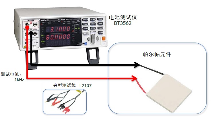 BT3562進(jìn)行帕爾帖元件的電阻檢查