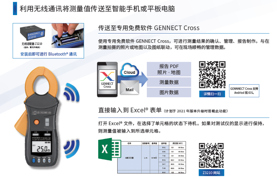 藍牙版接地電阻測試儀FT6380-50與Z3210配套使用