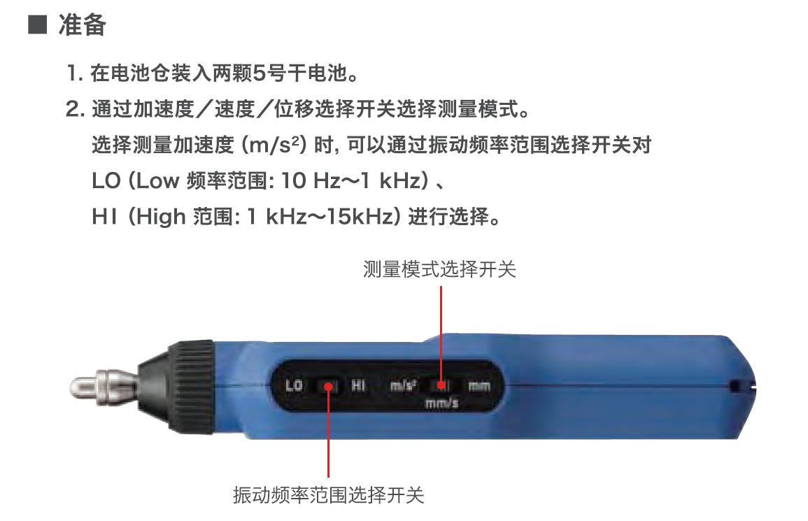  日本理音測振儀VM-63C的測量準備